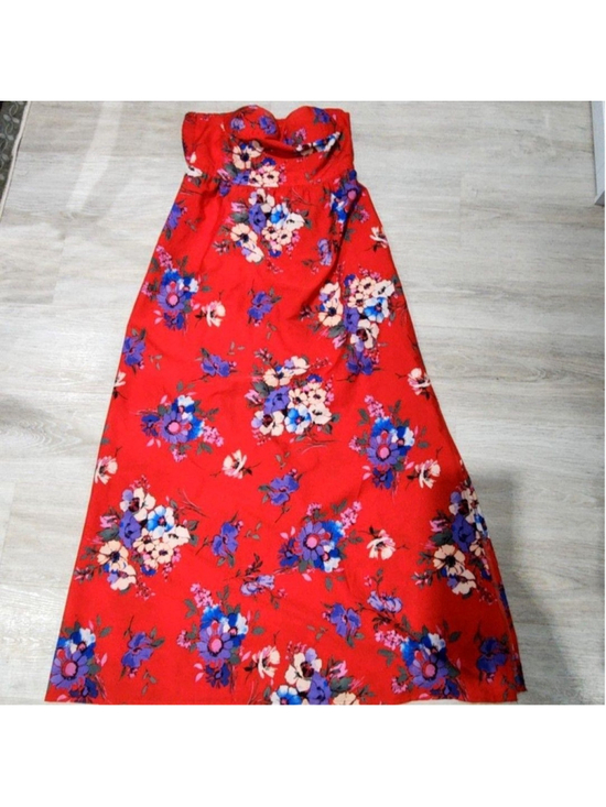 Band of Gypsies Dresses & Skirts - Band Of Gypsies Dress Womens M Red Floral Strapless Maxi Boho Sundress Casual
